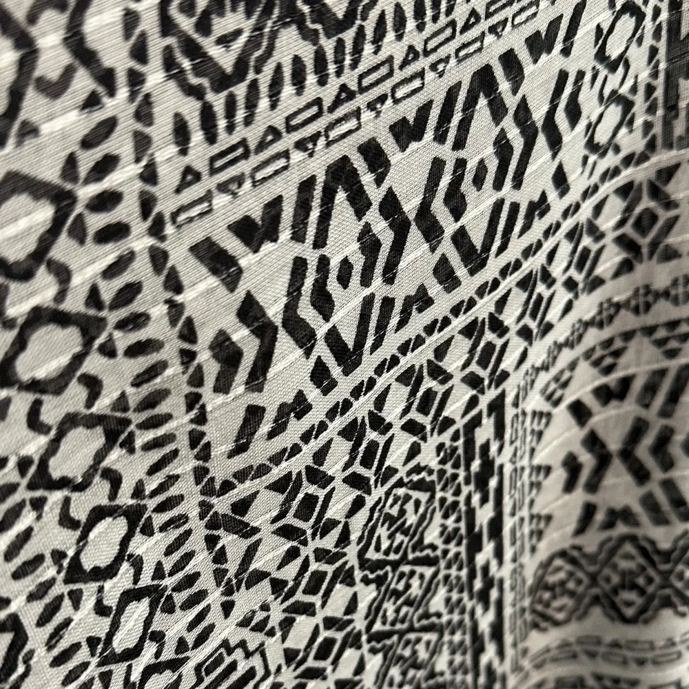Black & White Geometric Fringe Wrap Scarf